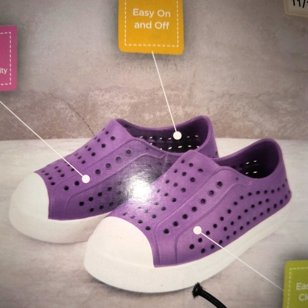 Kids Slip-On Water Shoes - Purple White Crock Running Slip Lily And Dan